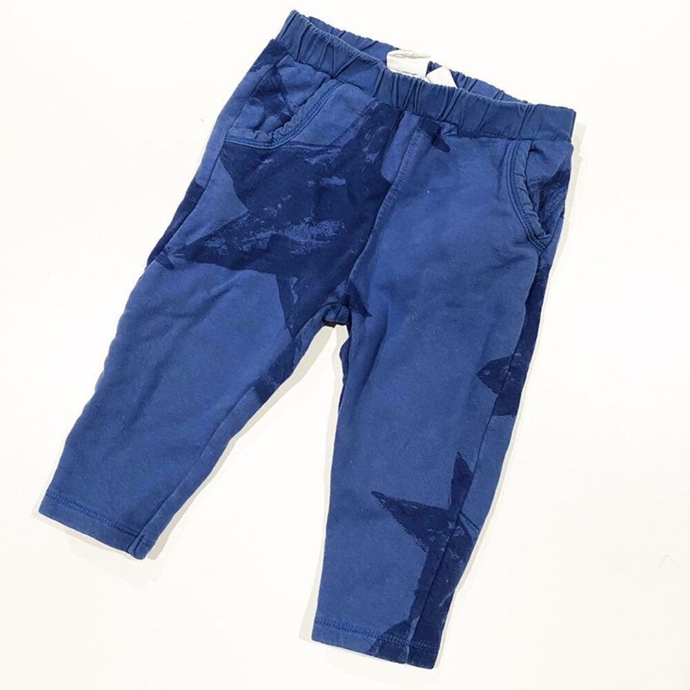 Zara Baby Star Sweat Pants sz 12-18 m Blue Sweats with Star Design